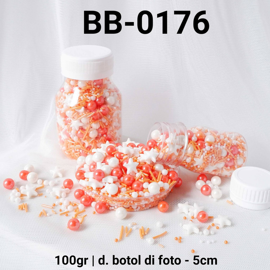 

BB-0176 Sprinkles sprinkle springkel 100gr bintang mutiara orange yamama baking grosir murah sprinkles cake dekorasi mutiara trimit decoration story sprinklestory sprinklesstory sprinkle story yamama baking
