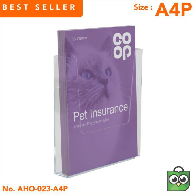 

✨ BISA BAYAR DITEMPAT✨ Acrylic Holder Wall Brochure Single Pocket A4 Portrait BOOM SALE Kode 828
