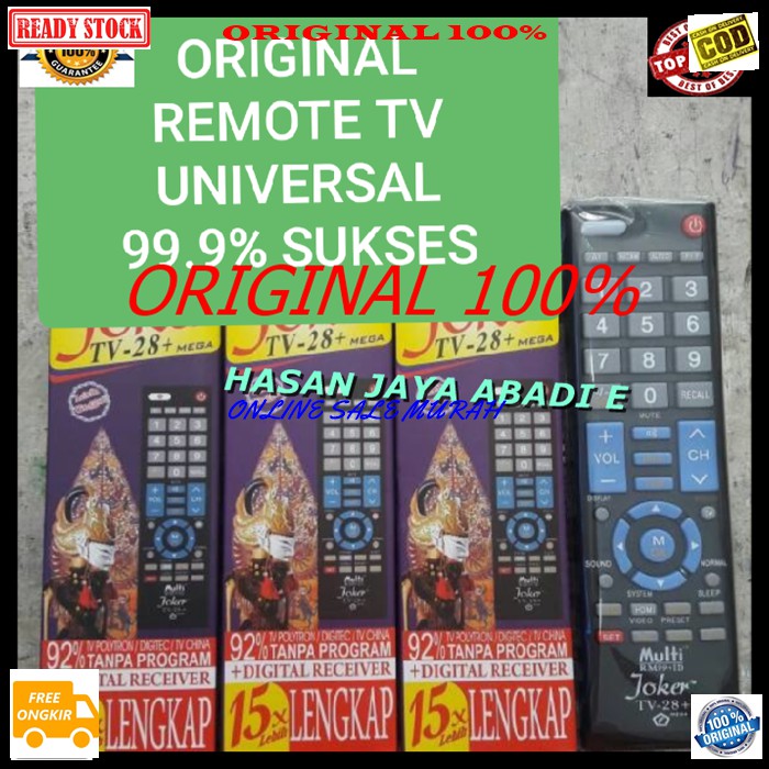 G288 joker ori 100% remote tv remot televisi elektronik control kontrol led lcd tabung universal multi receiver digital parabola original  99 PERSEN BERHASIL  Bisa SEGALA MEREK TV LED DAN TABUNG  Bisa buat remote receiver digital parabola jg  kertas petun