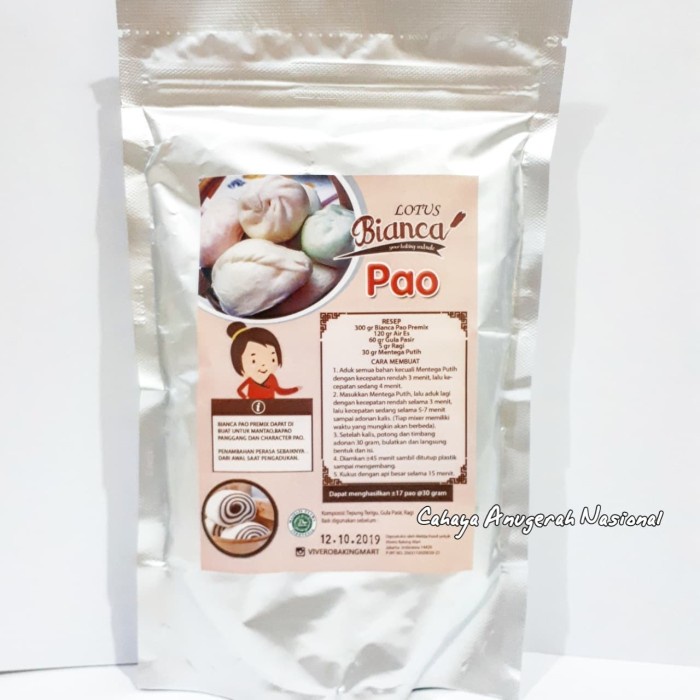 

b011tee Tepung Premiks Bianca Pao / Bakpao 300 Gram Da01D100