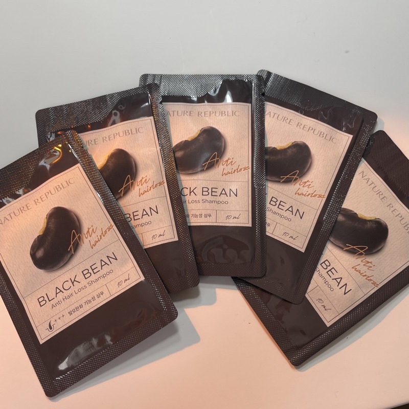 Nature Republic Black Bean Anti Hair Loss Shampoo Sample Sachet Tester Trial Travel Rambut Rontok