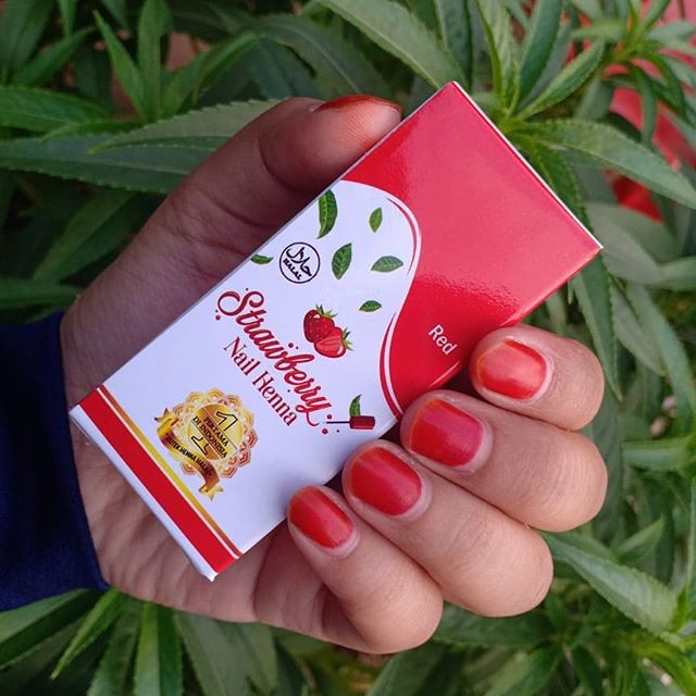 [ RED ] Kutek HENNA | Kutek Halal Wudhu Friendly Sah Sholat | Strawberry Nail Henna NHS