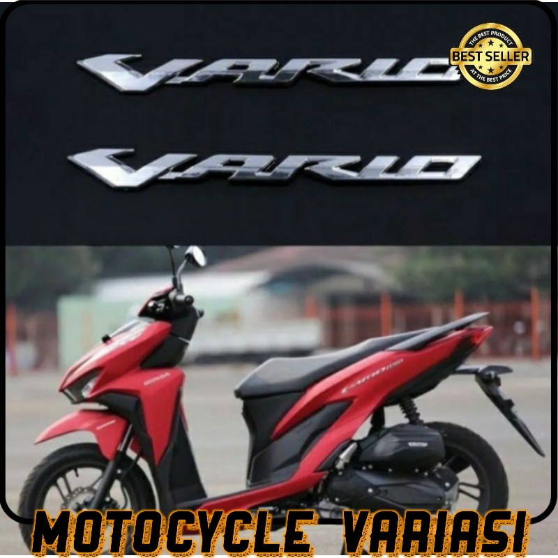 Emblem Honda Vario 3D stainless look kanan kiri