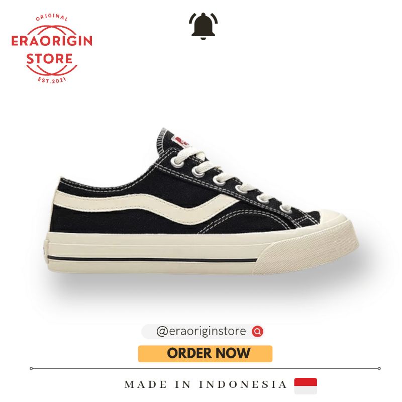 Sneakers Pria Ventela Public Black Hitam Original