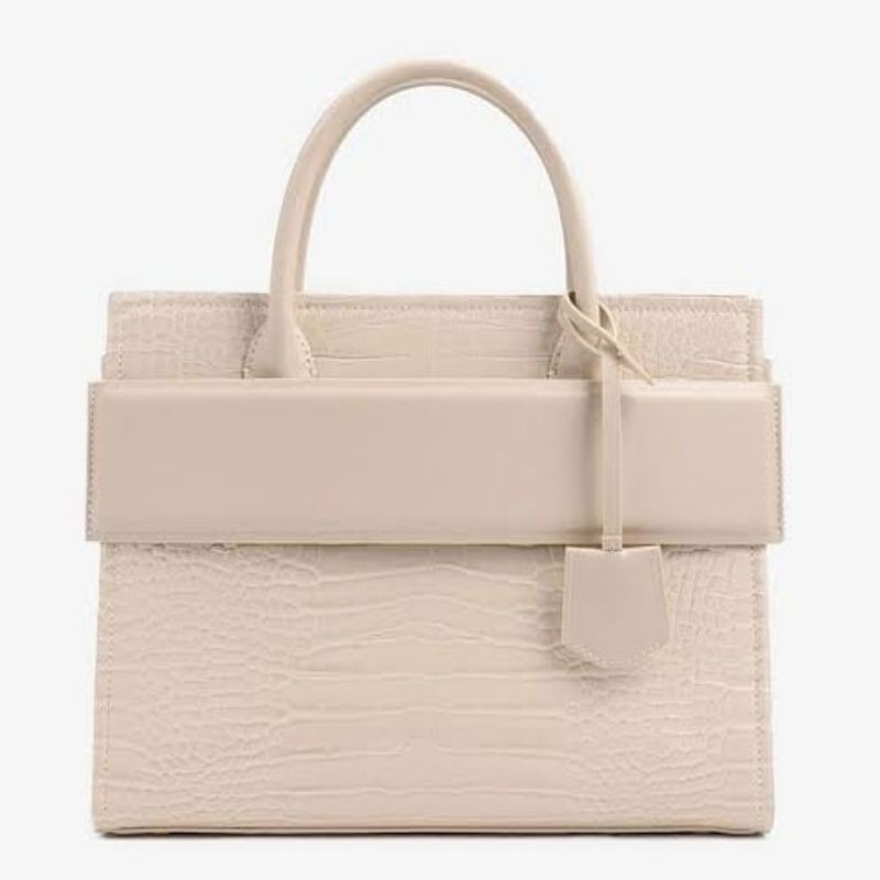 PDRO croc effect top handle bag