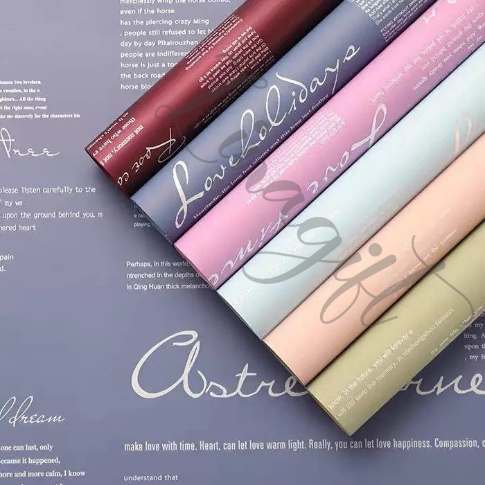 ( 5 Lembar ) SOLID BICOLOR NEWSPAPER - FLOWER WRAPPING PAPER BICOLOR NEWSPAPER KOREAN CELLOPHANE