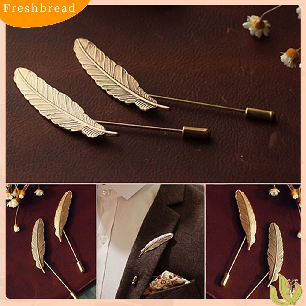 [ TERLARIS]Brooch Elegant Decorative Vintage Men Feather Lapel Pin for Suit