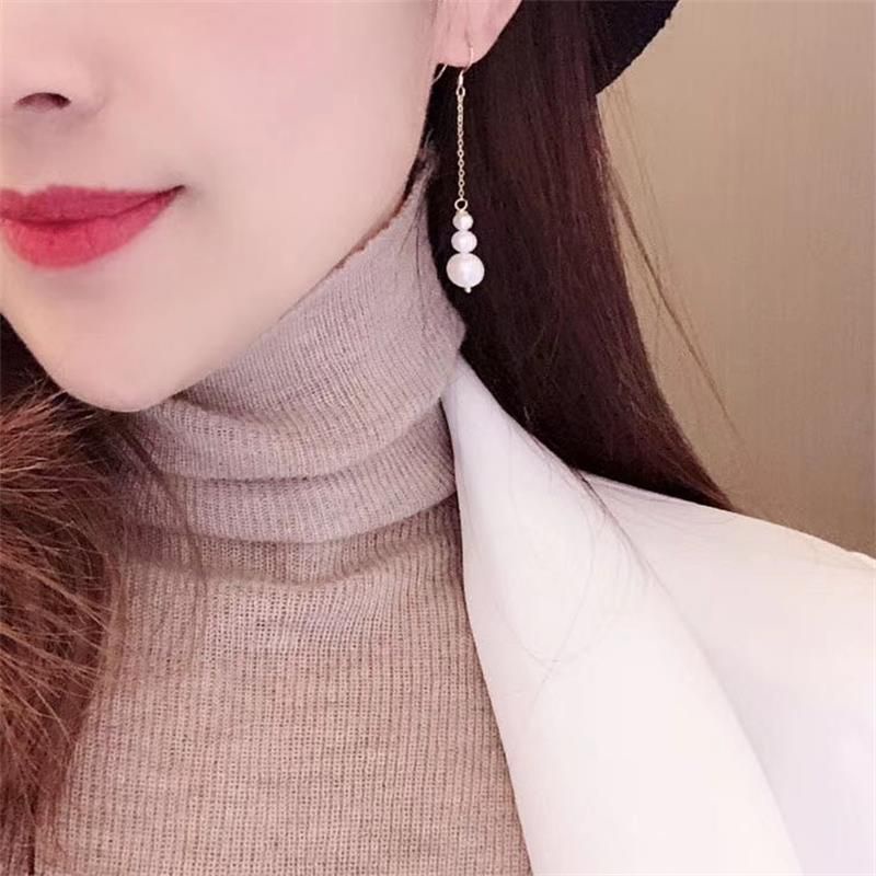 PROMO 6.6 Anting Bandul Panjang Juntai Mutiara Unik Korean Style Hijabers / Anting Hijab