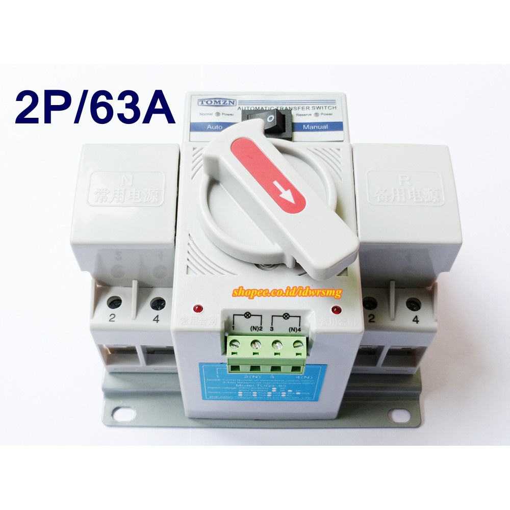 Jual Automatic Transfer Switch ATS 2P 63A 220V / Otomatis PLN Ke Genset ...