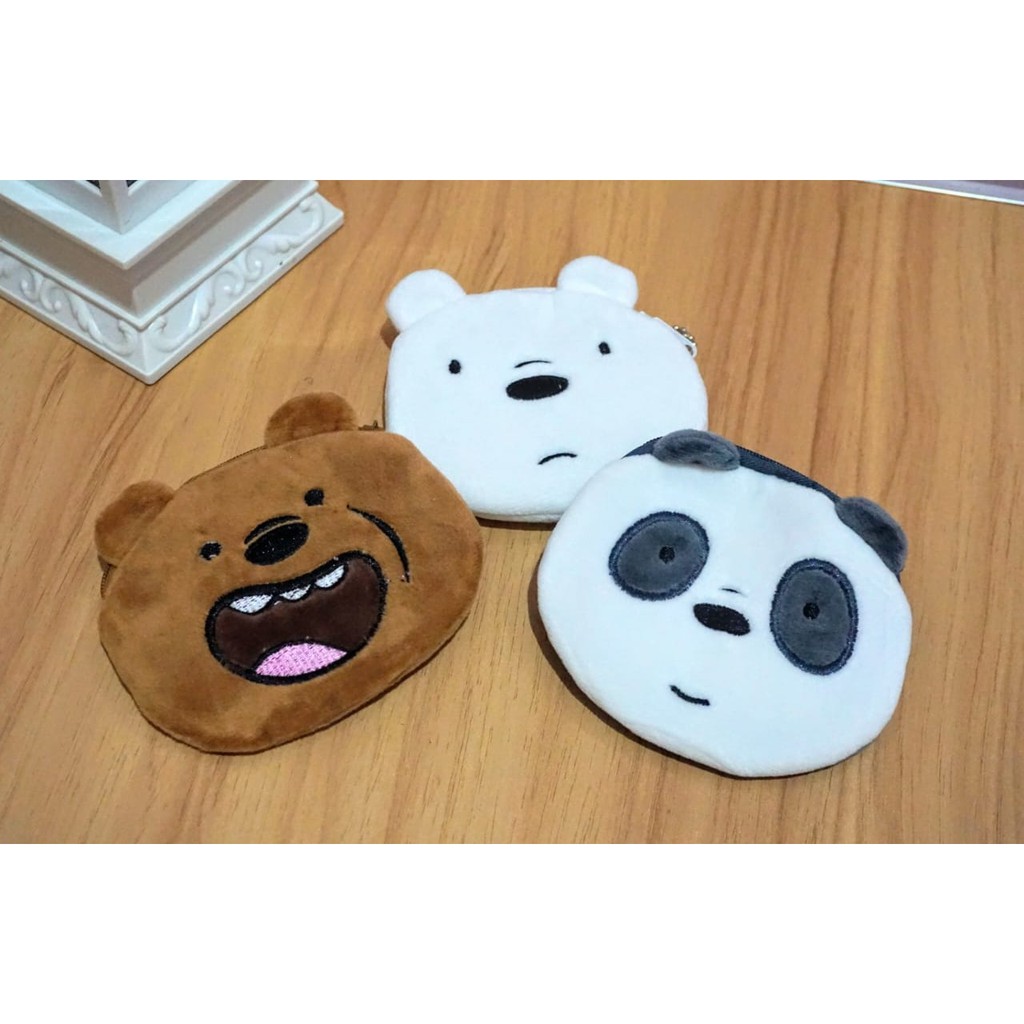 DOMPET KOIN WE BARE BEARS POUCH WBB PAN PAN ICE BEAR GRIZZLY COIN PURSE KAIN BULU LEMBUT