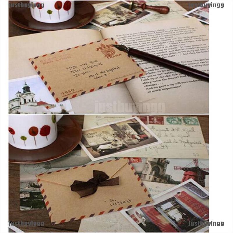 JB✪ New 10 Sheets Mini Envelope Postcard Letter Stationary Storage Paper Vintage