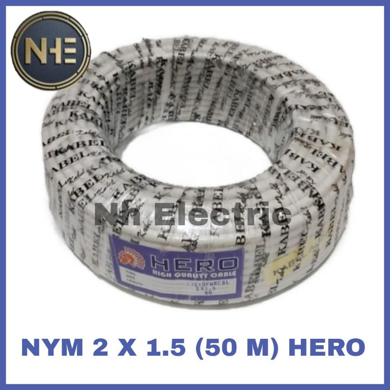 Kabel Listrik Nym 2x1,5mm 50M Hero - Kabel Kawat 2x1.5mm 50 Meter Hero