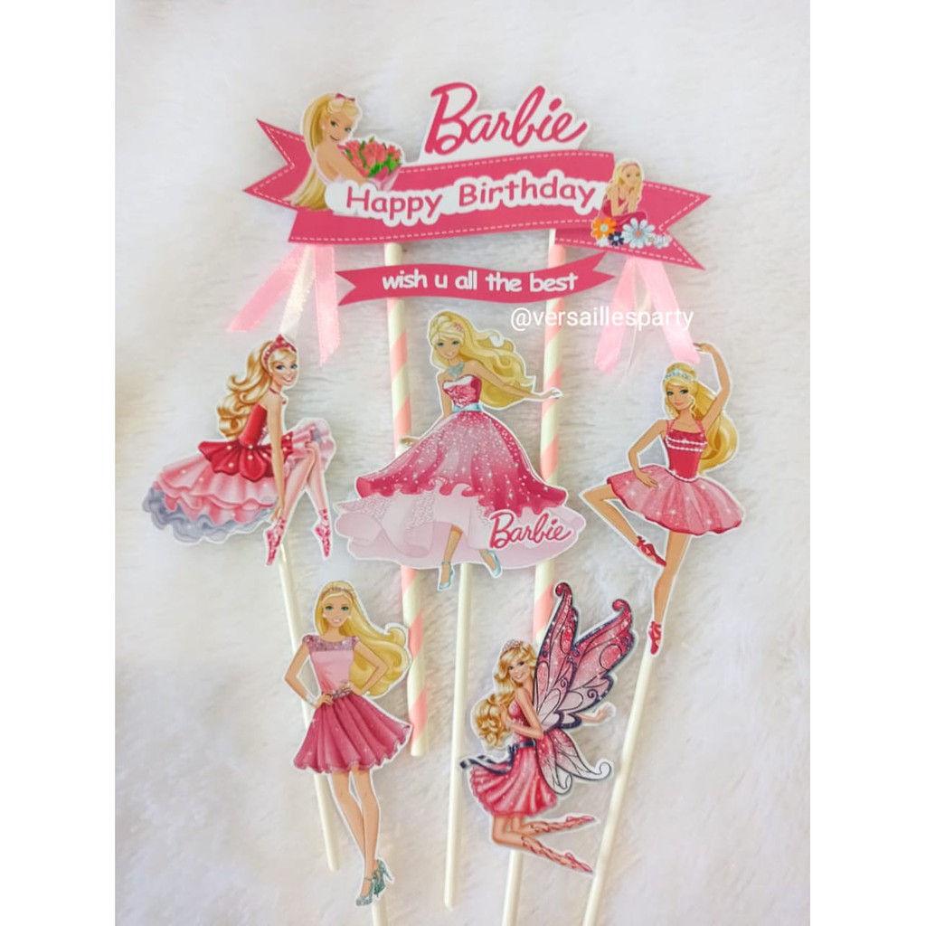 Cake Topper Barbie / Topper kue Barbie / Hiasan kue Barbie / Dekorasi kue Barbie