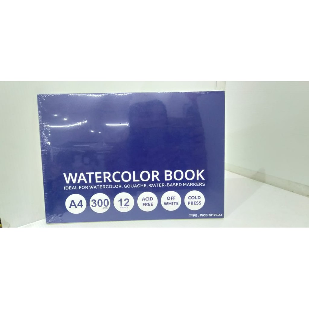 

V-Tec Watercolor Book A4 12 Lembar 300 gsm / Cold Pressed / Kertas Cat Air / Kertas Gambar WCB 30122-A4