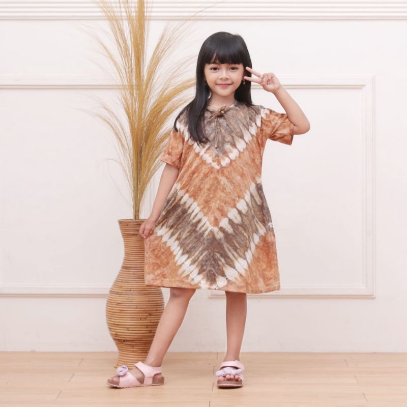 Dress Kaos Abstrak V Anak Perempuan Usia 1-10 Tahun Baju Daster Anak Cewek