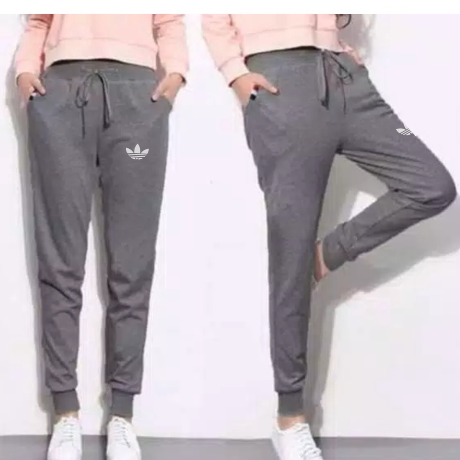 CELANA JOGGER PANJANG BORDIR SWEATPANTS TRAINING DEWASA PRIA WANITA JUMBO SIZE M-XXL JOGER OLAHRAGA GYM BAHAN BABY TERRY