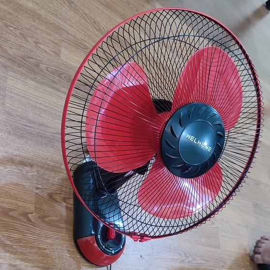 Welhome WH-1663E Wall Fan 16 inch Kipas Angin Dinding 3 Baling-baling BERGARANSI RESMI 1 TAHUN MANTAP