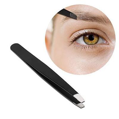 Genielash Professional Eyebrow Tweezers Makeup Beauty Slanted Stainless Steel Tweezer