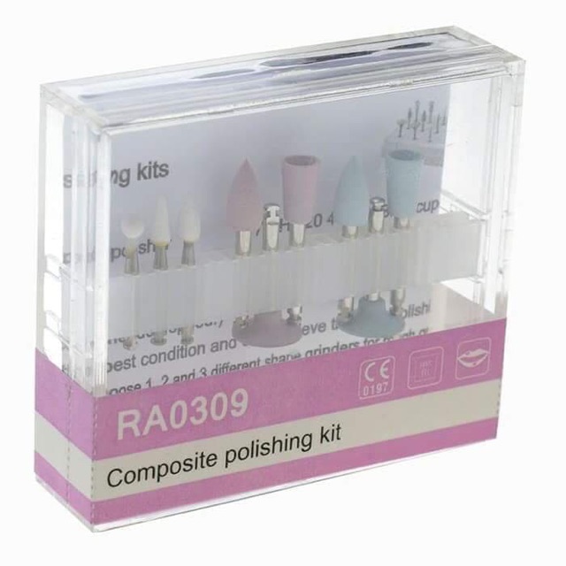 1 BOX Bur Composite Polishing Kit isi 9 For Low Speed RA 0309 Poles Komposit Veneer Gigi Bor Burs / Disc Disk Set Lengkap Veneers / Poles Gigi Palsu / Tambalan Tambal Penambal Gigi