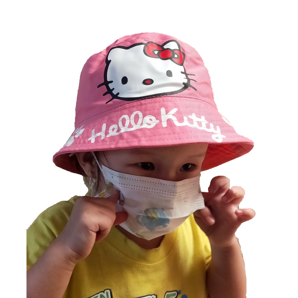 TOPI BUCKET HAT ANAK KARAKTER ALA KOREA 2 SISI BOLAK BALIK