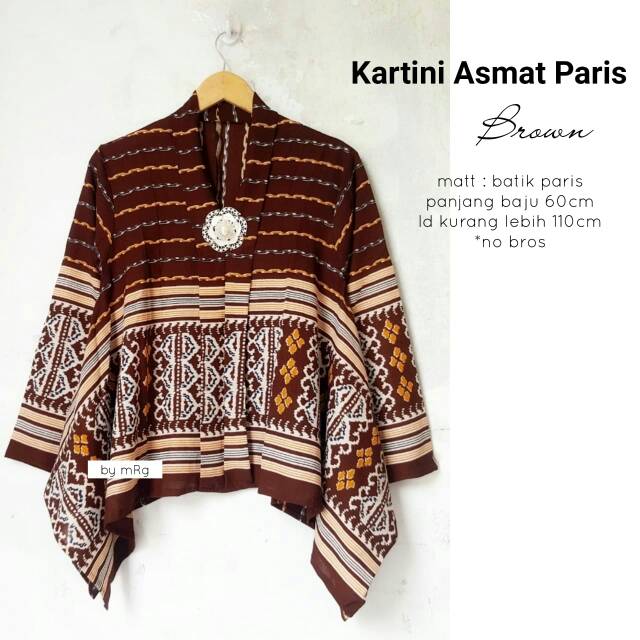 BLUS KARTINI MOTIF ASMAT, BATIK KARTINI MOTIF ASMAT, BATIK BAHAN PARIS,ATASAN BAHAN PARIS SIZE BESAR