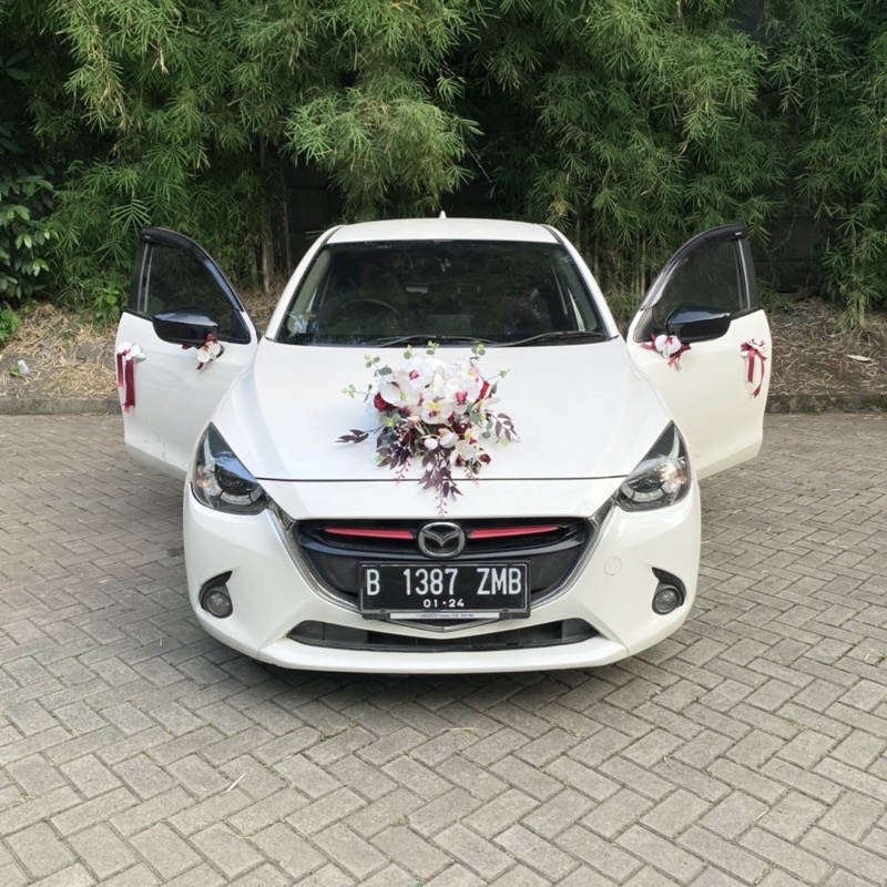 Bunga dekorasi mobil pengantin wedding car anggrek premium mewah murah