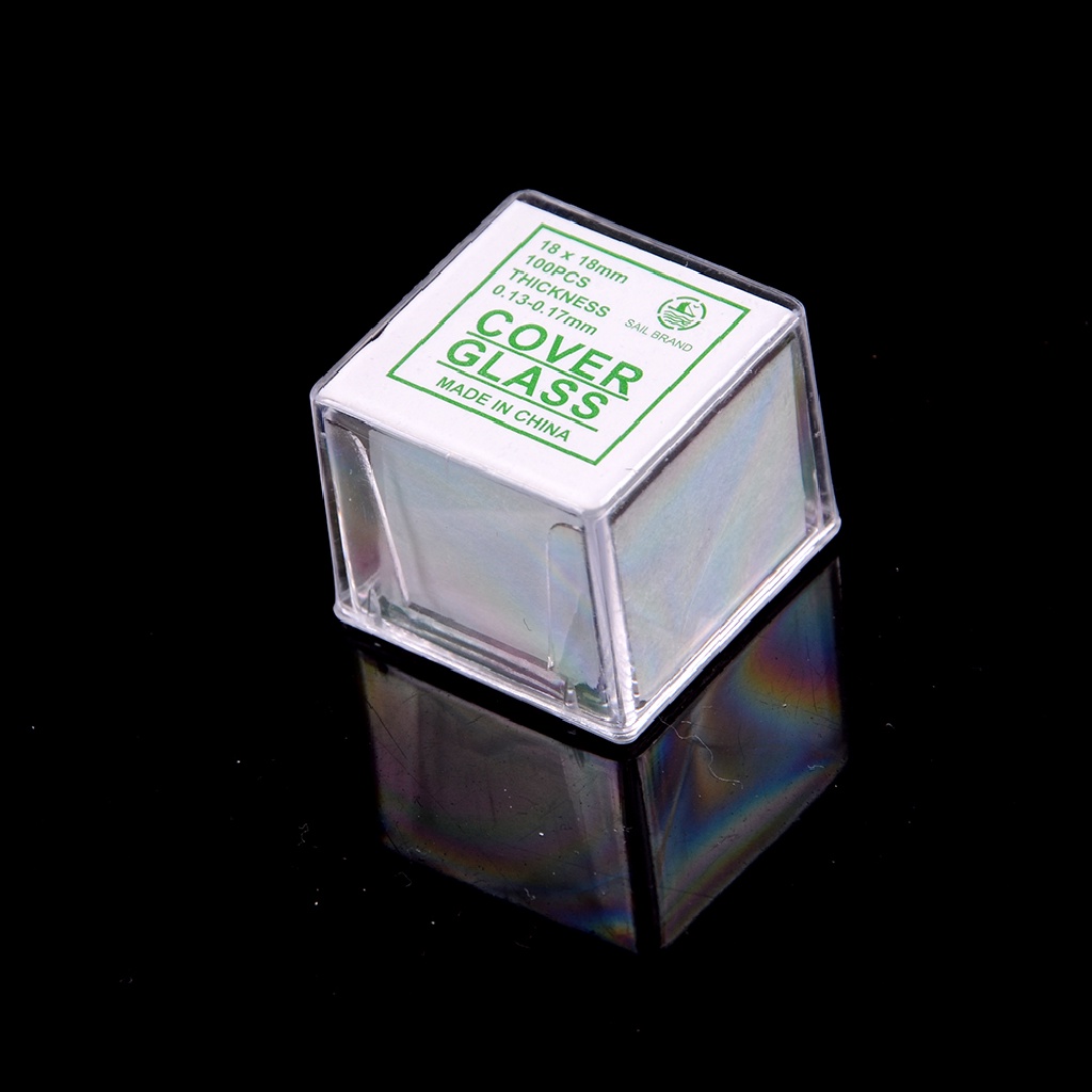 Sho 100pcs Kaca Slide Cover Micro Slip 18x18mm Untuk Mikroskop