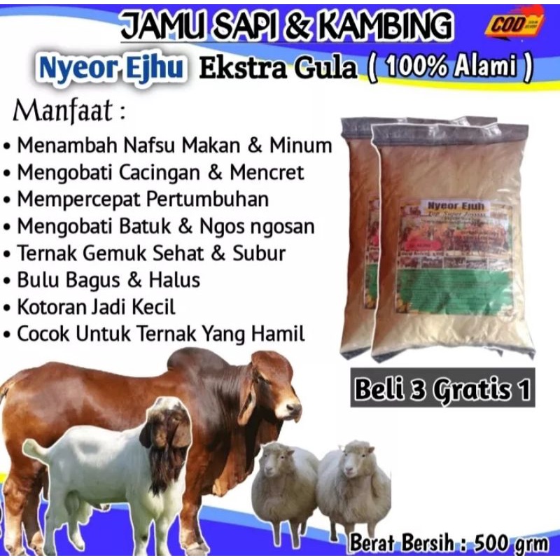 Jamu Sapi & Kambing Penambah Nafsu Makan Jamu sapi penggemuk jamu sapi lahap makan jamu sapi cepat g