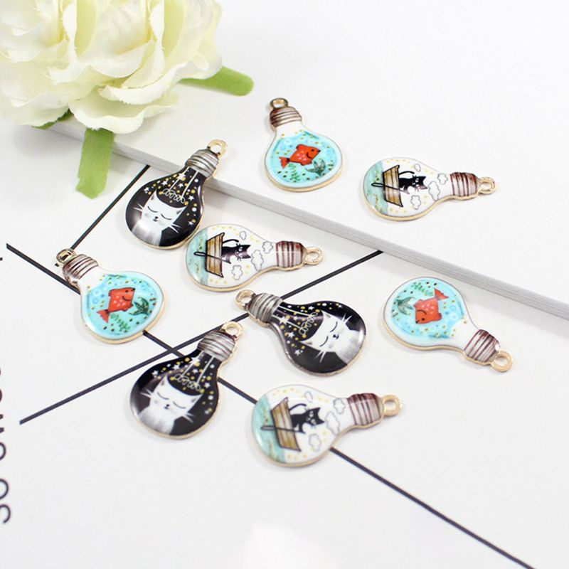 Siy Anting Tusuk Gantung Bahan Alloy Desain Kucing Enamel Untuk Wanita Charms