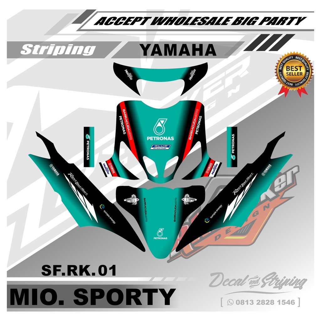 Sticker Decal Mio Sporty - Sticker Decal Full Body Motor Mio Sporty Motif Petronas. SF.RK.01