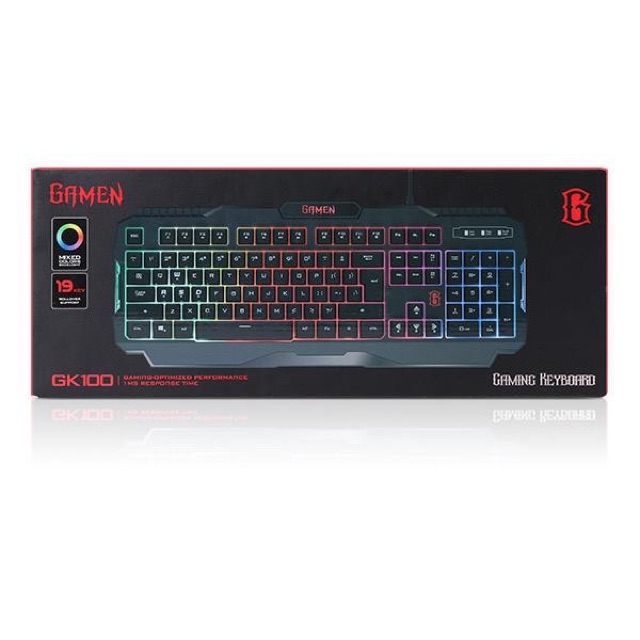 Keyboard Gaming GAMEN GK100 Rainbow Backlight Black