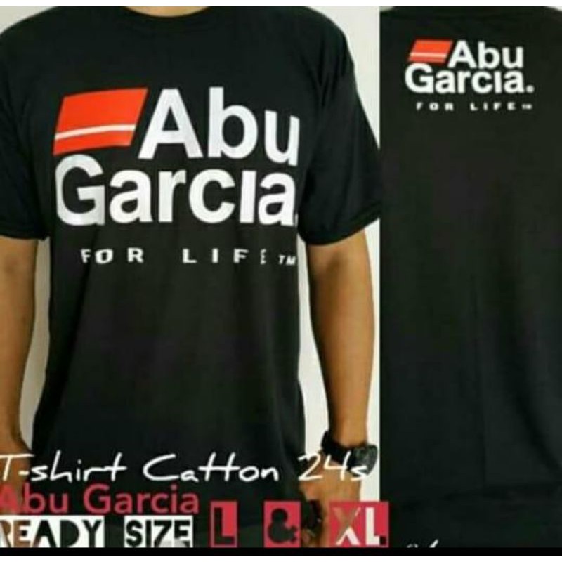 Kaos mancing dan topi mancing logo Abu Garcia