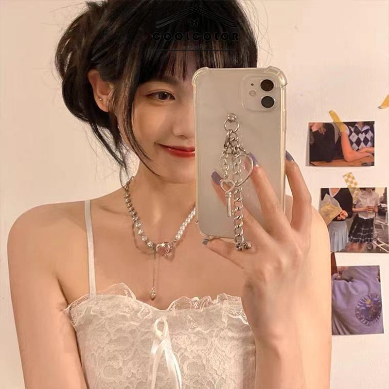 2023 Terbaru❤️Kalung Mutiara Cinta Jahitan Wanita Desain Niche Manis Keren Ringan Mewah Rantai Tulang Selangka  Hadiah Ulang Tahun Kado Fashion Aksesoris COD