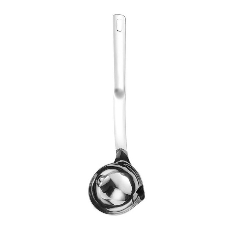 Sendok Sup Oil Water Soup Separation Spoon Stainless Steel - Silver