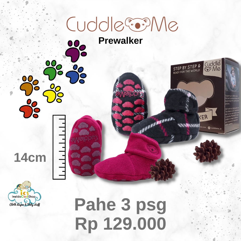 New cuddle me Prewalker sepatu kaos kaki anti slip bayi anak 7-18 bulan month