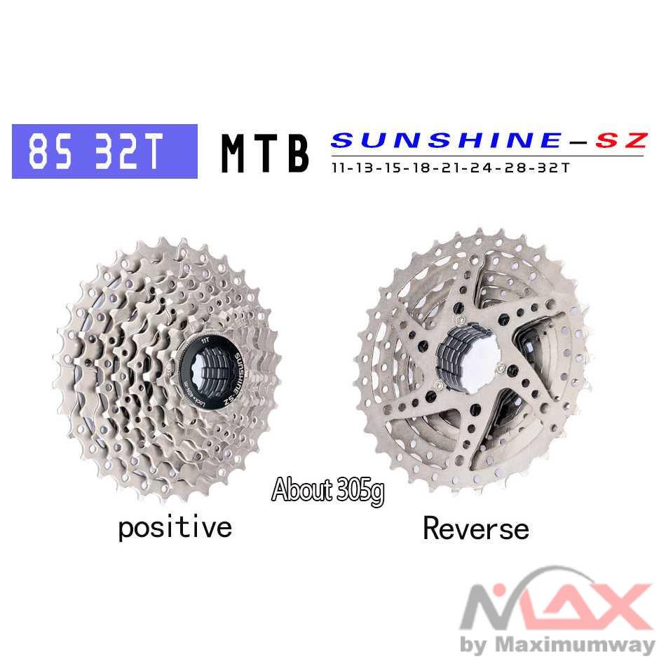 SUNSHINE Gigi Sprocket Sepeda Aluminium 11-32T 8 Speed - JM312 Warna Silver