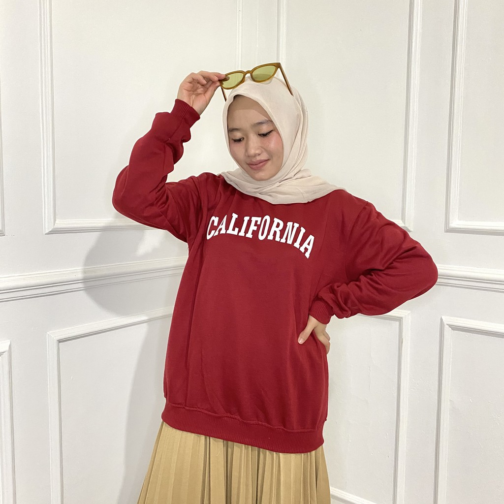 BASIC CALIFORNIA SWEATER  II SWEATER  CRAWNECK PRIA DAN WANITA II 11 WARNA