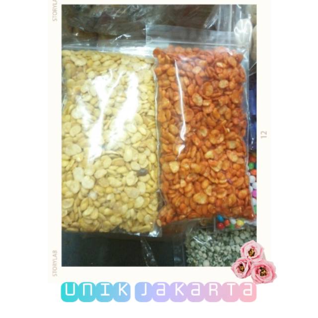 

Cemilan Kacang Bogor asin dan pedas