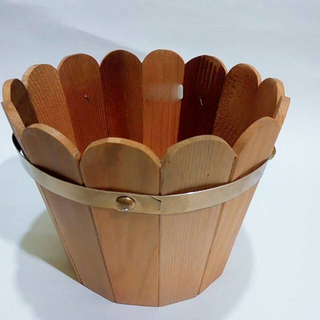 Cover Pot Bulat Gelombang 14 Limbah Kayu Pinus