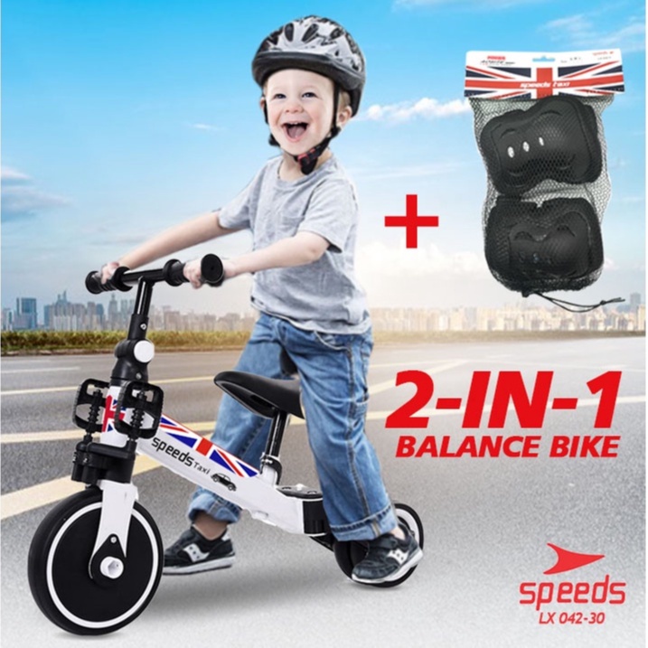 SPEEDS 2 in 1 Tricycle Sepeda Anak Sepeda Keseimbangan Foldable Tricycle 2 in 1 Balance Bike 042-30