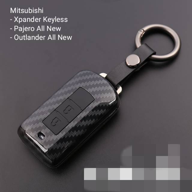 Cover Key Carbon - Casing Kunci Carbon Mitsubishi Xpander Keyless / Pajero All New / Outlander