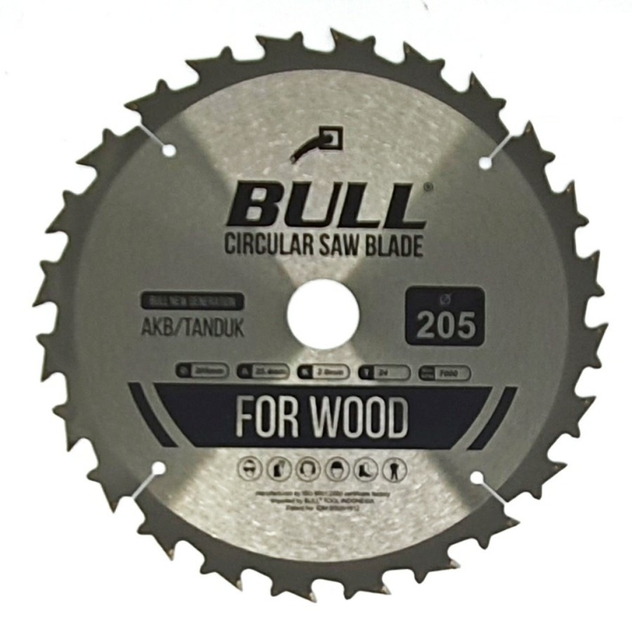 Bull Circular Saw Tanduk 205 x 24T - Mata Gergaji Bulat 8 Inch x 24 T