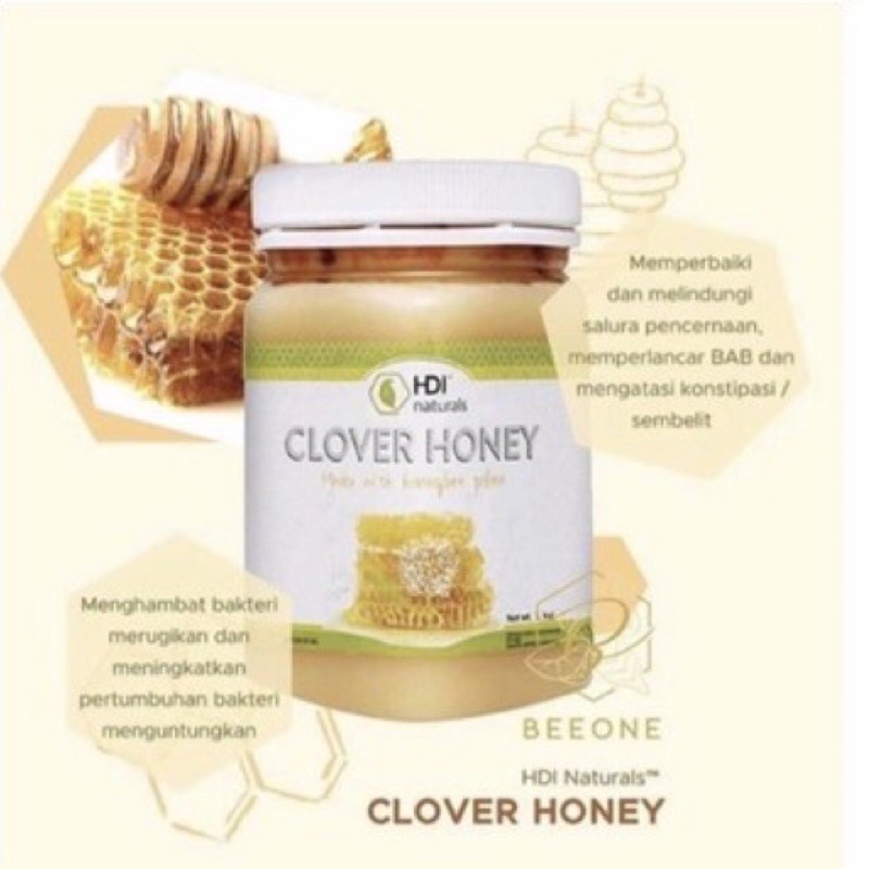 MADU CLOVER HONEY HDI (Madu dengan bee pollen) 100% ORI