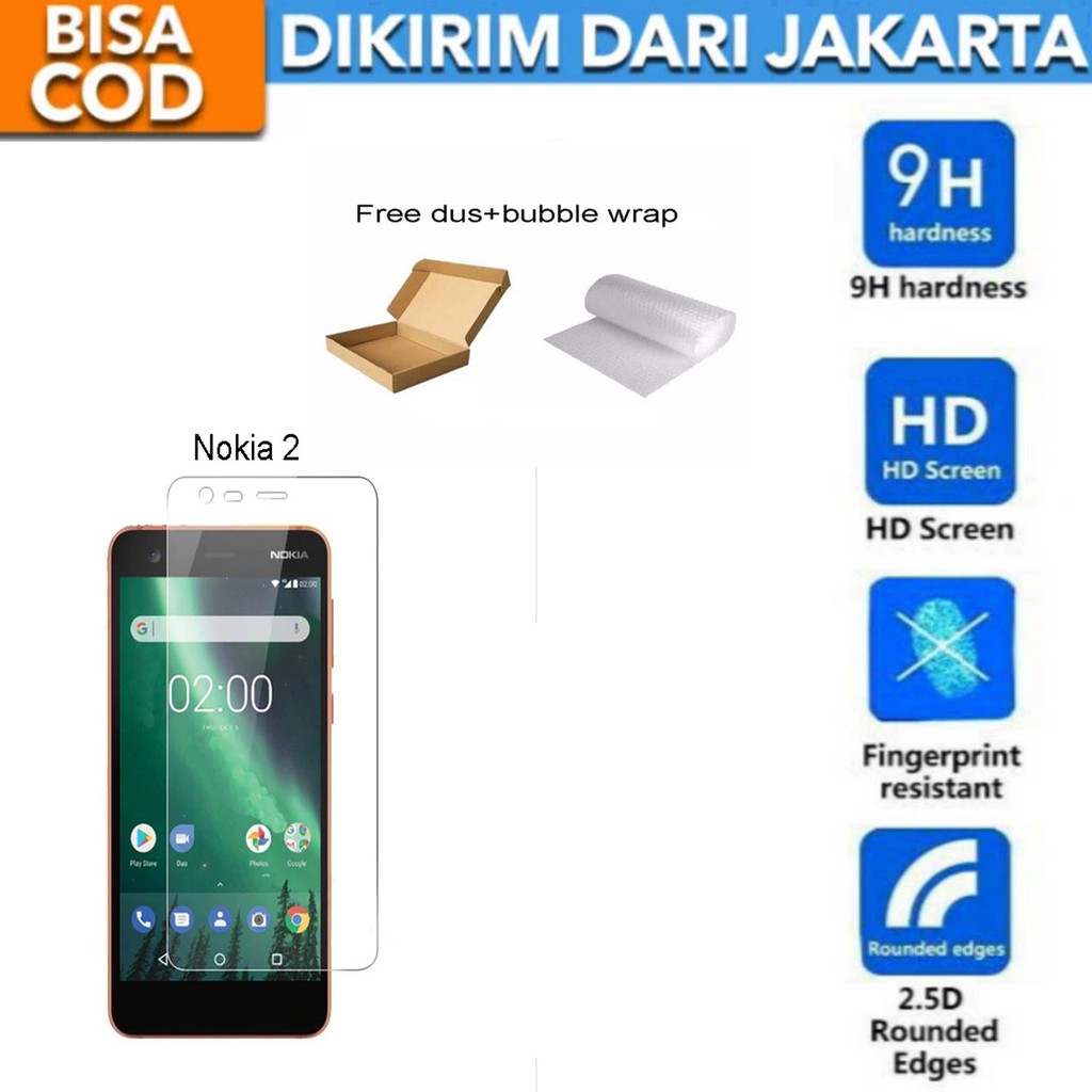 Nokia 2 Tempered Glass Screen Protector Anti Gores