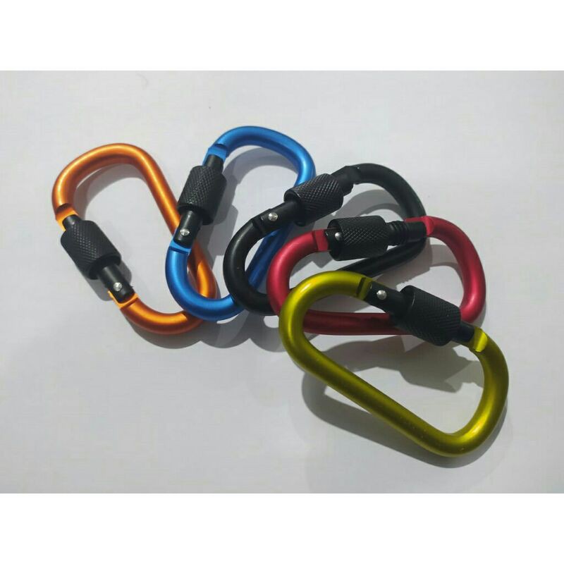 Aotu Carabiner screw 8 cm / gantungan kunci / carabiner D shape