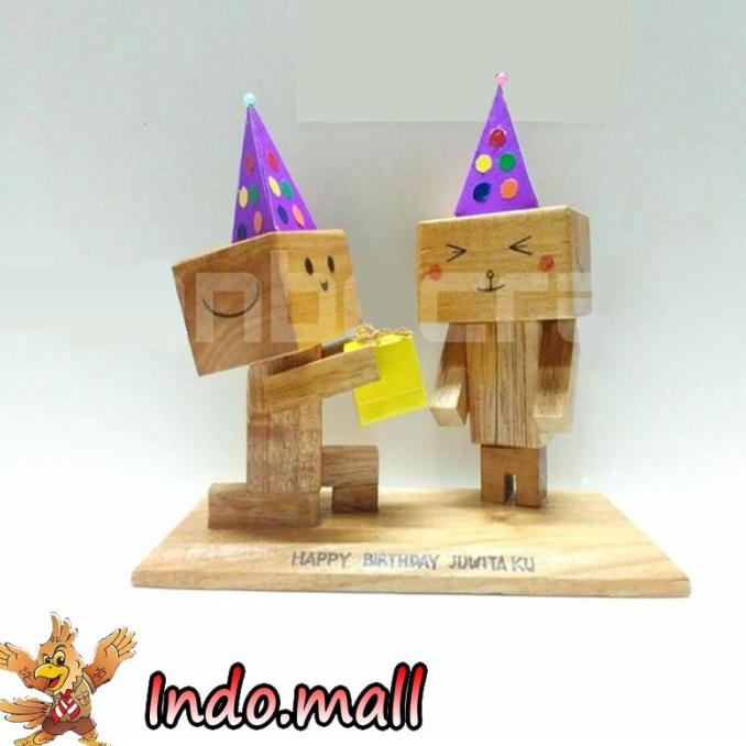 BONEKA KAYU DANBO BIRTHDAY KADO ULTAH ROMANTIS COUPLE VALENTINE UNIK DG654EAFVD