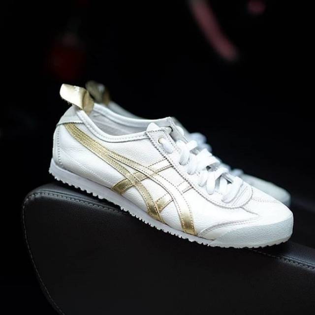 onitsuka tiger white and gold