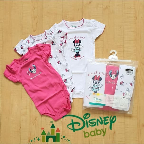 Bodysuit branded disney baby original isi 3 pcs