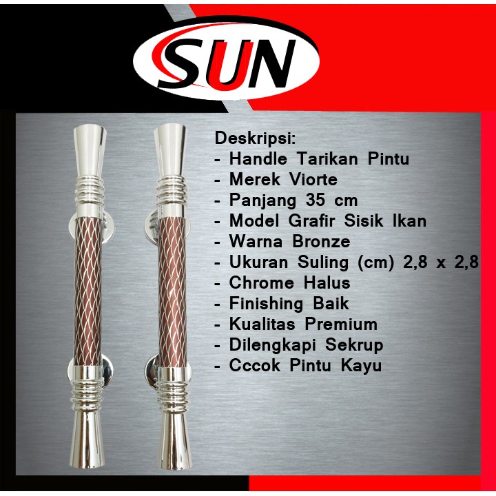 Handle Gagang Tarikan Pintu Rumah Kombinasi Sisik Bronze Chrome Viorte