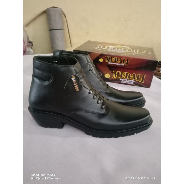 SEPATU KULIT ASLI PRIA MEDALI PDH BOOTS POLRI TNI SECURITY SATPAM FORMAL DINAS KANTOR KERJA PNS ASN PEGAWAI